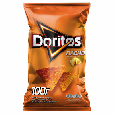 Чипсы кукурузные Doritos Nacho Сливочный сыр, 100г Чипсы кукурузные Doritos Nacho Сливочный сыр, 100г