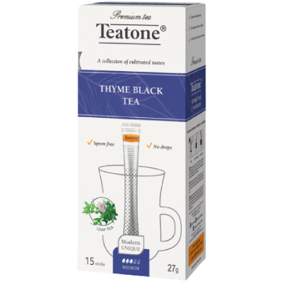 Чай Teatone чёрный с чабрецом, 15 стиков Чай Teatone чёрный с чабрецом, 15 стиков