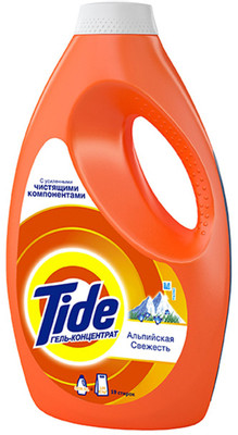 Гель-концентрат для стирки Tide Альпийская свежесть с усиленными чистящими компонентами, 1.235л Гель-концентрат для стирки Tide Альпийская свежесть с усиленными чистящими компонентами, 1.235л
