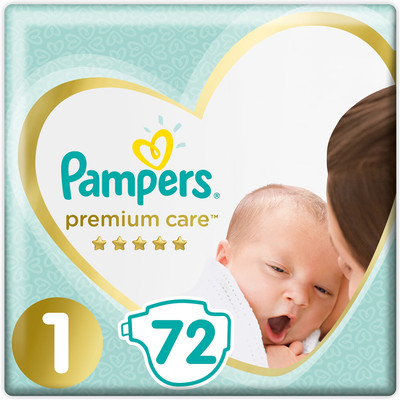Подгузники Pampers Premium Care р.1 2-5кг, 72шт Подгузники Pampers Premium Care р.1 2-5кг, 72шт