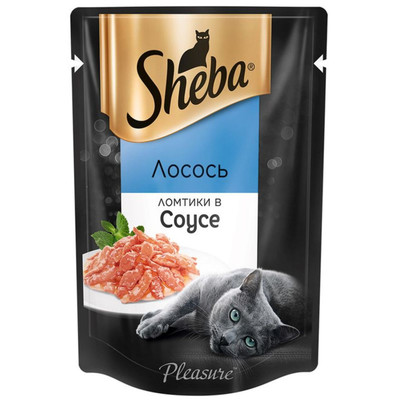 Корм Sheba Ломтики в соусе с лососем для кошек, 85г Корм Sheba Ломтики в соусе с лососем для кошек, 85г