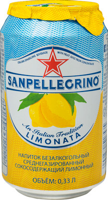 Напиток сокосодержащий San Pellegrino Limonata среднегазированный, 330мл Напиток сокосодержащий San Pellegrino Limonata среднегазированный, 330мл
