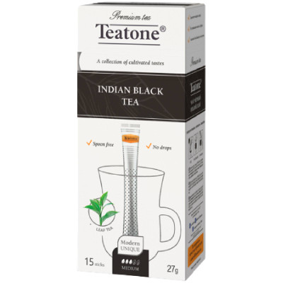 Чай Teatone Индийский чёрный, 15 стиков Чай Teatone Индийский чёрный, 15 стиков