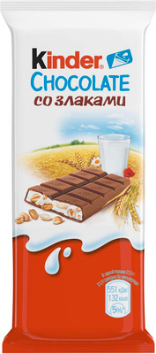 Шоколад молочный Kinder Chocolate Country со злаками, 23.5г Шоколад молочный Kinder Chocolate Country со злаками, 23.5г