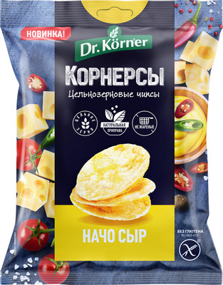 Чипсы кукурузно-рисовые Dr.Korner с сыром начо, 50г Чипсы кукурузно-рисовые Dr.Korner с сыром начо, 50г