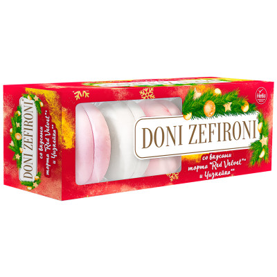 Зефир Doni Zefironi Ассорти со вкусами торта Red Velvet и чизкейка, 210г Зефир Doni Zefironi Ассорти со вкусами торта Red Velvet и чизкейка, 210г