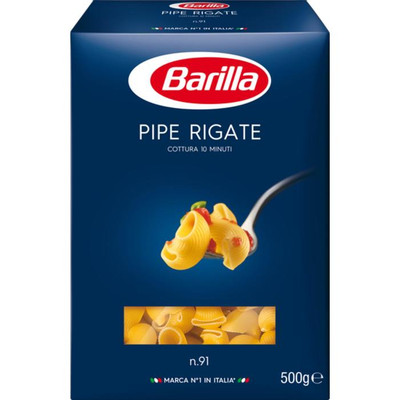 Макароны Barilla Pipe Rigate n.91 группа А высший сорт, 450г Макароны Barilla Pipe Rigate n.91 группа А высший сорт, 450г