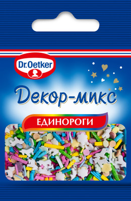 Посыпка кондитерская Dr.Oetker Декор-микс Единороги, 10г Посыпка кондитерская Dr.Oetker Декор-микс Единороги, 10г