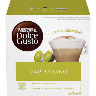 Кофе в капсулах Nescafé Dolce Gusto капучино 16шт 8 порций, 186.4г Кофе в капсулах Nescafé Dolce Gusto капучино 16шт 8 порций, 186.4г