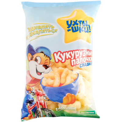 Палочки кукурузные Ухтышки сладкие, 140г Палочки кукурузные Ухтышки сладкие, 140г