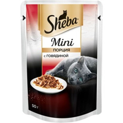 Корм Sheba Mini с говядиной для кошек, 50г Корм Sheba Mini с говядиной для кошек, 50г