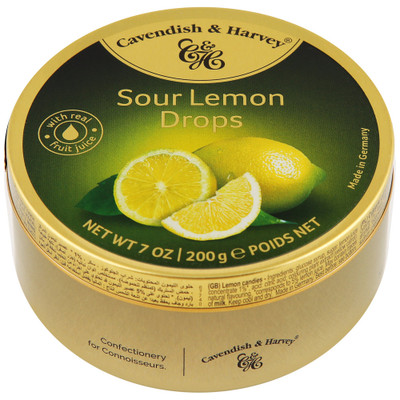 Леденцы Cavendish&Harvey Sour Lemon Drops с фруктовым соком, 200г Леденцы Cavendish&Harvey Sour Lemon Drops с фруктовым соком, 200г