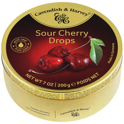 Леденцы Cavendish&Harvey Sour Cherry Drops с фруктовым соком, 200г Леденцы Cavendish&Harvey Sour Cherry Drops с фруктовым соком, 200г
