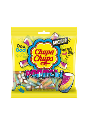Мармелад жевательный Chupa Chups Роллсы с апельсиново-лимонным вкусом, 150г Мармелад жевательный Chupa Chups Роллсы с апельсиново-лимонным вкусом, 150г