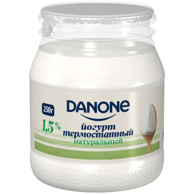 Йогурт Danone термостатный натуральный 1.5%, 250г Йогурт Danone термостатный натуральный 1.5%, 250г