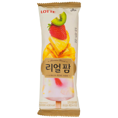 Десерт Lotte Эскимо Real фруктовое ассорти замороженный, 85г Десерт Lotte Эскимо Real фруктовое ассорти замороженный, 85г
