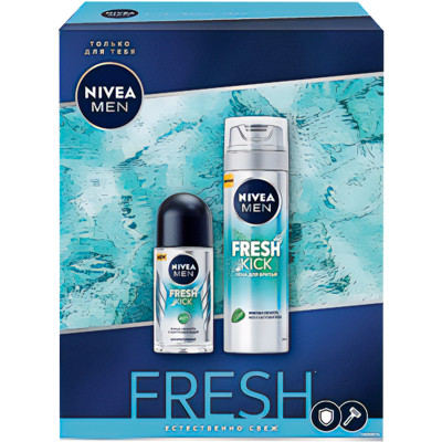 Набор Nivea Men Fresh Kick пена для бритья, 200мл + антиперспирант, 50мл Набор Nivea Men Fresh Kick пена для бритья, 200мл + антиперспирант, 50мл