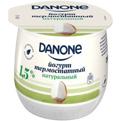 Йогурт Danone термостатный густой 1.5%, 160г Йогурт Danone термостатный густой 1.5%, 160г