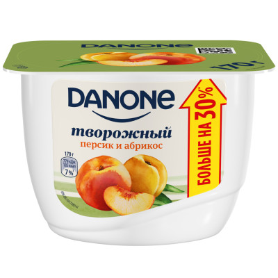 Продукт творожный Danone персик-абрикос 3.6%, 170г Продукт творожный Danone персик-абрикос 3.6%, 170г