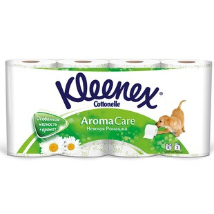 Бумага туалетная Kleenex Нежная ромашка 3 слоя, 8шт Бумага туалетная Kleenex Нежная ромашка 3 слоя, 8шт