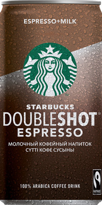 Напиток молочно-кофейный Starbucks Doubleshot Espresso стерилизованный 2.6%, 200мл Напиток молочно-кофейный Starbucks Doubleshot Espresso стерилизованный 2.6%, 200мл