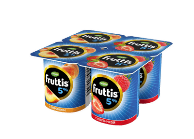 Продукт йогуртный Fruttis клубника-персик 5%, 115г Продукт йогуртный Fruttis клубника-персик 5%, 115г