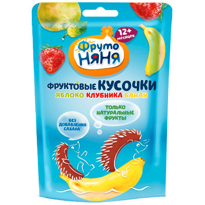 Фруктовые кусочки ФрутоНяня яблоко-клубника-банан, 15г Фруктовые кусочки ФрутоНяня яблоко-клубника-банан, 15г