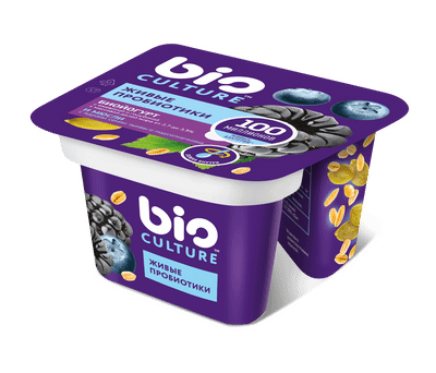 Биойогурт Молочная Культура Bio Culture голубика-ежевика-мюсли 2.7-3.5%, 130г Биойогурт Молочная Культура Bio Culture голубика-ежевика-мюсли 2.7-3.5%, 130г