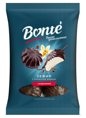 Зефир Bonte глазированный ваниль, 240г Зефир Bonte глазированный ваниль, 240г