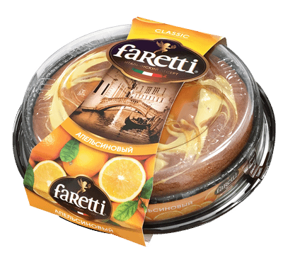 Торт Faretti бисквитный апельсиновый, 400г Торт Faretti бисквитный апельсиновый, 400г