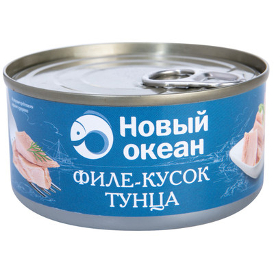 Тунец Новый Океан скипджек филе-кусок, 185г Тунец Новый Океан скипджек филе-кусок, 185г