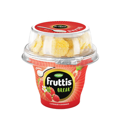 Продукт йогуртный Campina Fruttis Break клубника-земляника-кукурузные хлопья 2.5%, 165+10г Продукт йогуртный Campina Fruttis Break клубника-земляника-кукурузные хлопья 2.5%, 165+10г