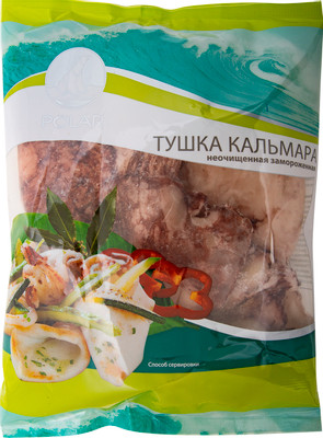Кальмар командорский Polar замороженный неочищенная тушка, 500г Кальмар командорский Polar замороженный неочищенная тушка, 500г