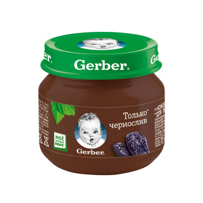 Пюре Gerber Только чернослив с 4 месяцев, 80г Пюре Gerber Только чернослив с 4 месяцев, 80г