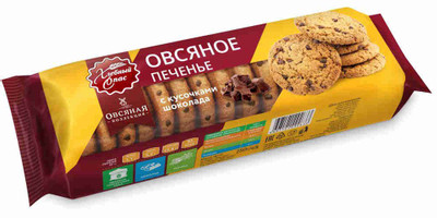 Печенье Хлебный Спас Овсяное с кусочками шоколада, 250г Печенье Хлебный Спас Овсяное с кусочками шоколада, 250г