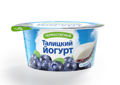 Йогурт Талицкий ложковый черника 3%, 125г Йогурт Талицкий ложковый черника 3%, 125г