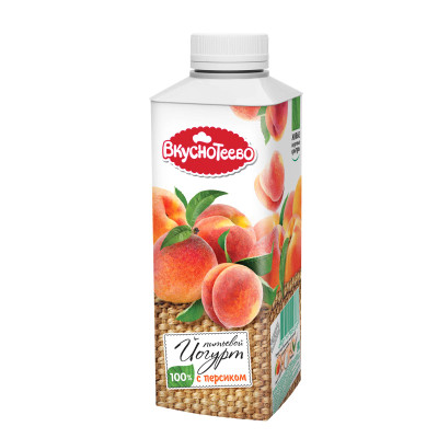 Йогурт Вкуснотеево питьевой персик 1.5%, 750г Йогурт Вкуснотеево питьевой персик 1.5%, 750г