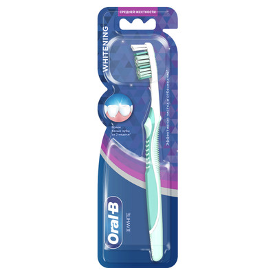 Зубная Щетка Oral-B 3D White Whitening Средней жесткости, 1 шт Зубная Щетка Oral-B 3D White Whitening Средней жесткости, 1 шт