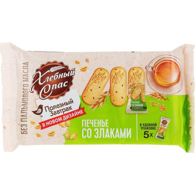 Печенье Хлебный Спас Полезный Завтрак со злаками, 160г Печенье Хлебный Спас Полезный Завтрак со злаками, 160г