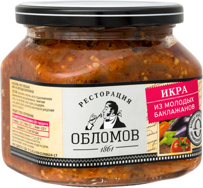 Икра Ресторация Обломов баклажанная, 420г Икра Ресторация Обломов баклажанная, 420г