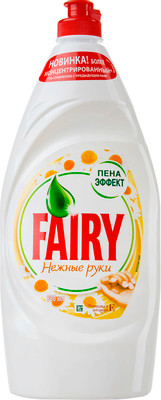 Средство для мытья посуды Fairy Нежные руки ромашка и витамин Е, 900мл Средство для мытья посуды Fairy Нежные руки ромашка и витамин Е, 900мл
