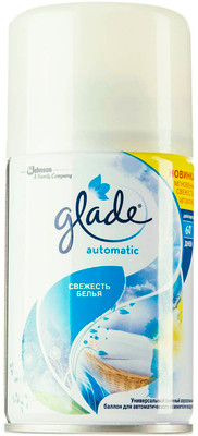 Сменный баллон для Glade Автоматик Свежесть белья, 269мл Сменный баллон для Glade Автоматик Свежесть белья, 269мл