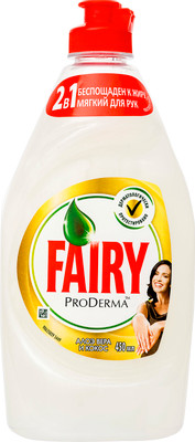 Средство для мытья посуды Fairy ProDerma алоэ вера и кокос, 450мл Средство для мытья посуды Fairy ProDerma алоэ вера и кокос, 450мл