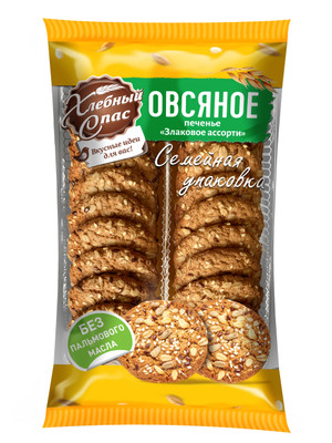 Печенье Хлебный Спас Злаковое ассорти овсяное сдобное, 500г Печенье Хлебный Спас Злаковое ассорти овсяное сдобное, 500г