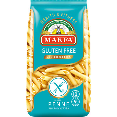 Макароны Makfa Penne из рисовой и кукурузной муки без глютена, 300г Макароны Makfa Penne из рисовой и кукурузной муки без глютена, 300г