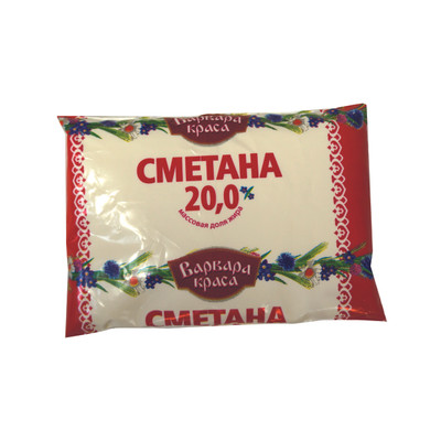 Сметана Варвара Краса Классическая пленка 20%, 250г Сметана Варвара Краса Классическая пленка 20%, 250г