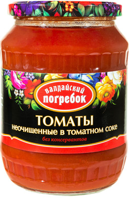 Томаты Валдайский Погребок неочищенные в томатном соке, 660г Томаты Валдайский Погребок неочищенные в томатном соке, 660г
