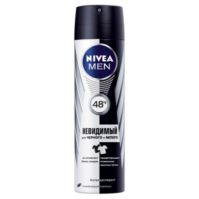 Антиперспирант Nivea Men Fresh Невидимый для чёрного и белого спрей, 150мл Антиперспирант Nivea Men Fresh Невидимый для чёрного и белого спрей, 150мл