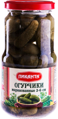 Огурчики Пиканта маринованные 3-6см, 520г Огурчики Пиканта маринованные 3-6см, 520г