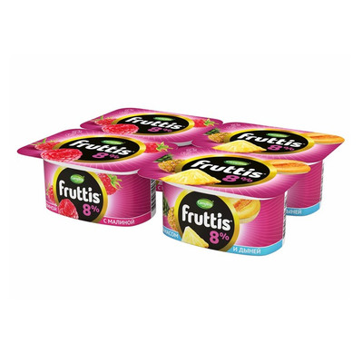Продукт йогуртный Fruttis ананас-дыня-малина 8%, 115г Продукт йогуртный Fruttis ананас-дыня-малина 8%, 115г